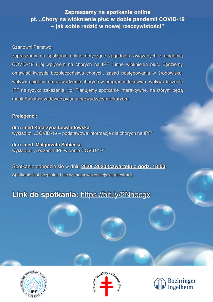 Zaproszenie na spotkanie online IPF